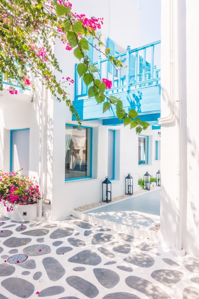 Beautiful architecture with santorini and greece style