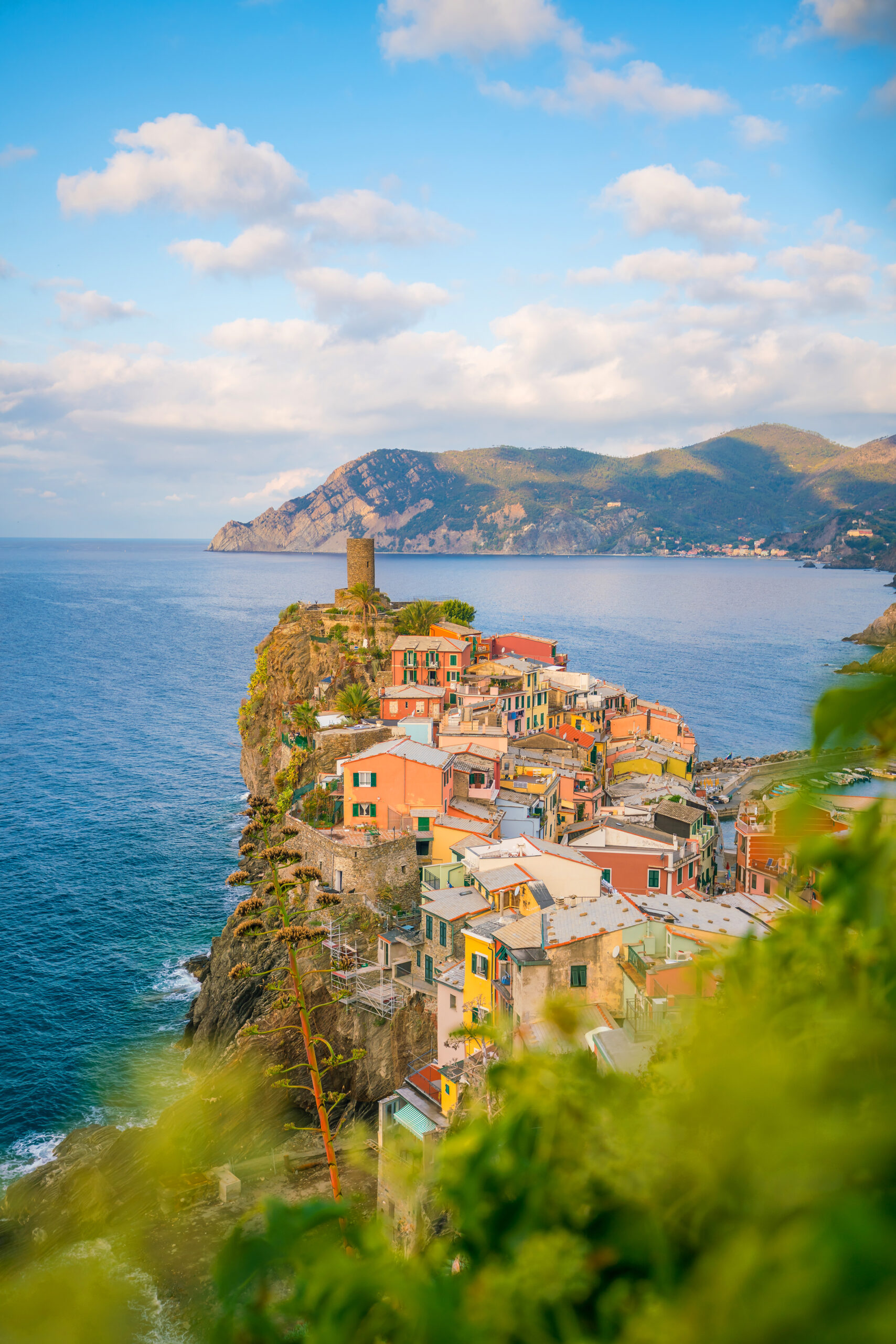 View of Vernazza. One of five famous colorful villages of Cinque Terre National Park in Italy